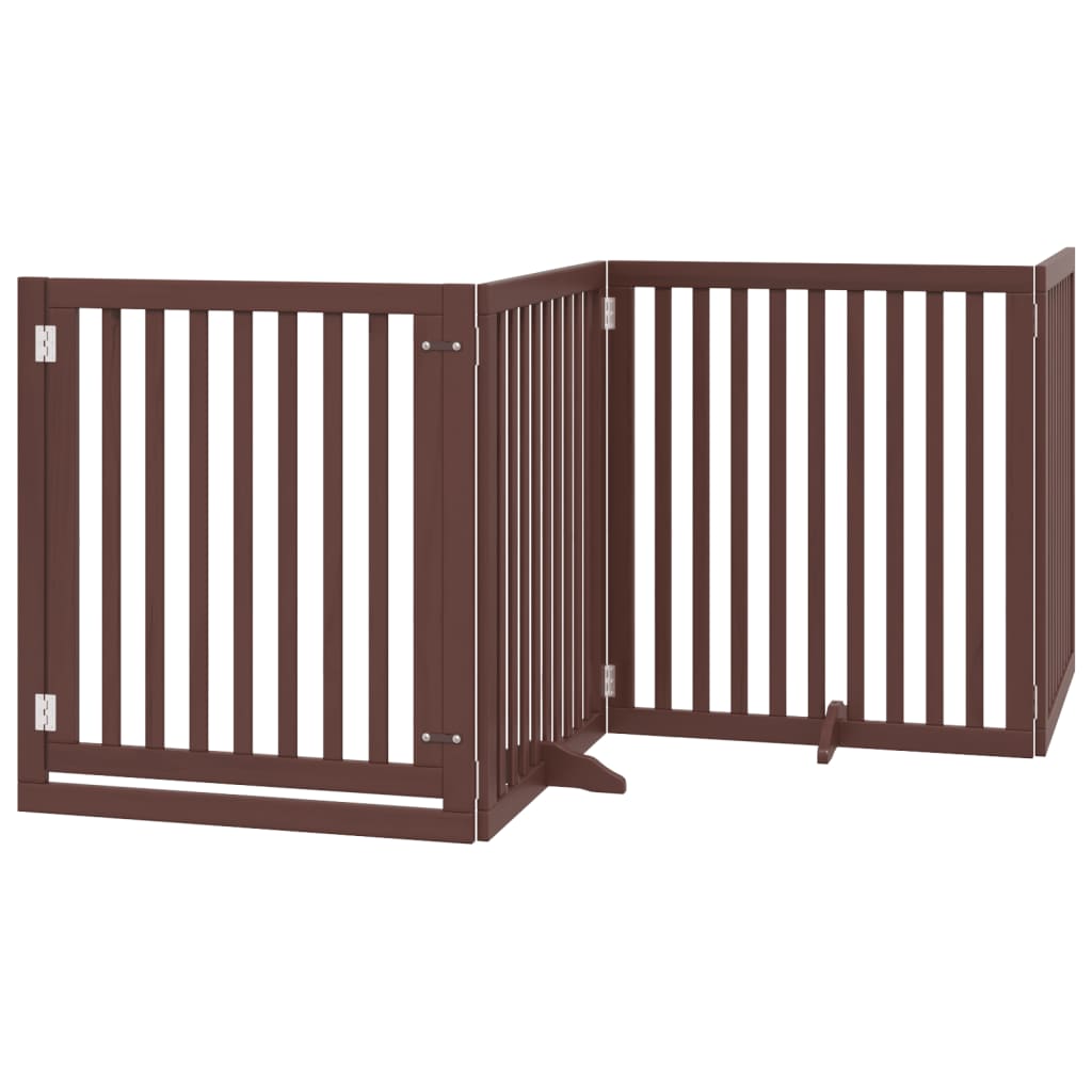 Vidaxx barrière pour chien pliable 4 panneaux 320 cm bois de peuplier marron