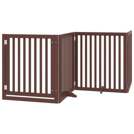Vidaxx barrière pour chien pliable 4 panneaux 320 cm bois de peuplier marron