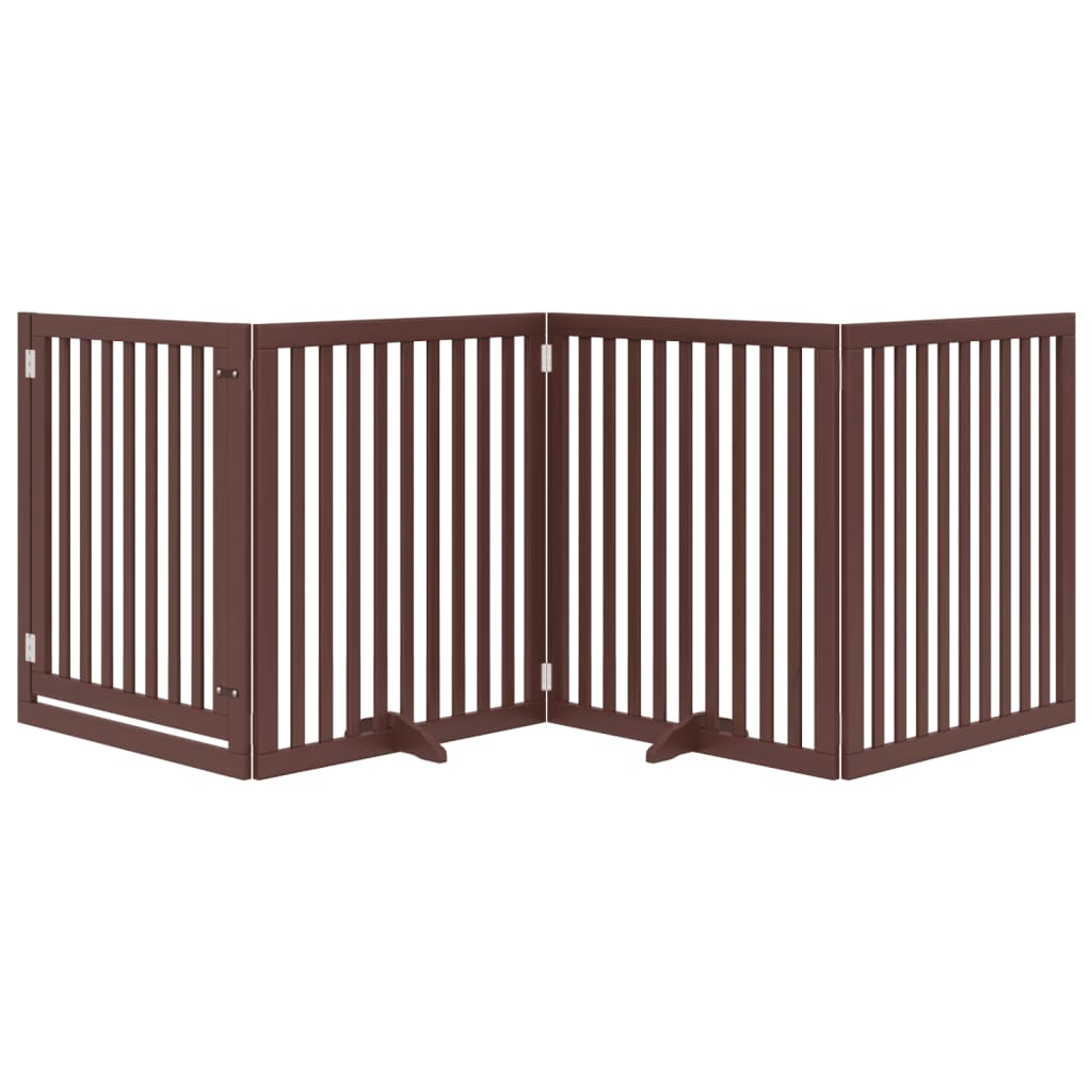 Vidaxx barrière pour chien pliable 4 panneaux 320 cm bois de peuplier marron