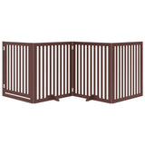 Vidaxx barrière pour chien pliable 4 panneaux 320 cm bois de peuplier marron