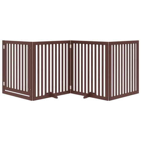 Vidaxx barrière pour chien pliable 4 panneaux 320 cm bois de peuplier marron