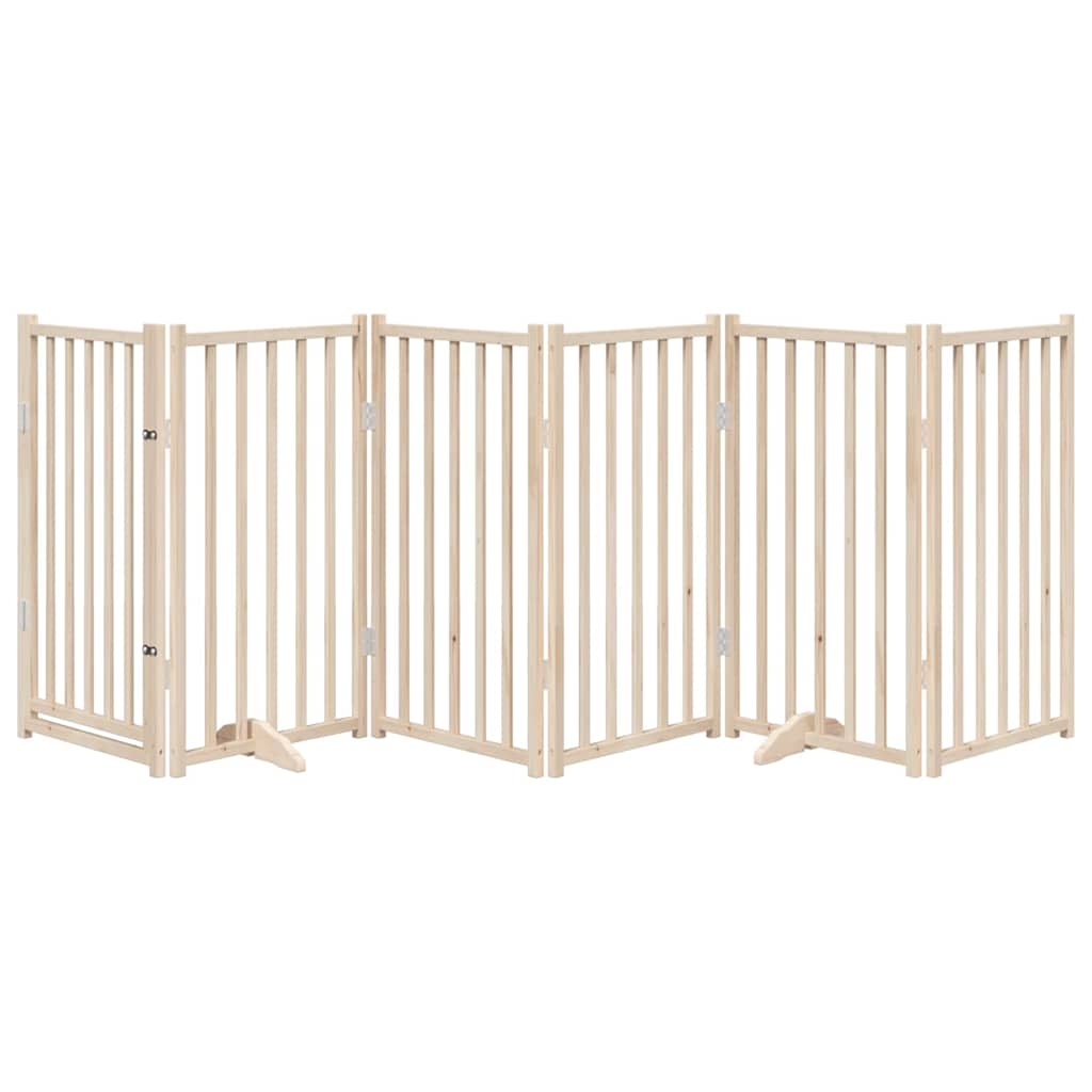 Vidaxx barrière pour chien pliable avec porte 6 panneaux 300cm bois de pin massif