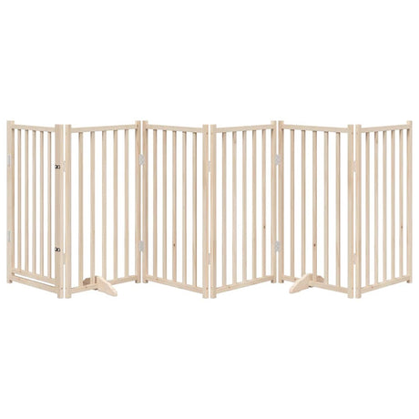 Vidaxx barrière pour chien pliable avec porte 6 panneaux 300cm bois de pin massif