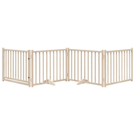 Vidaxx barrière pour chien pliable avec porte 4 panneaux 320cm bois de pin massif