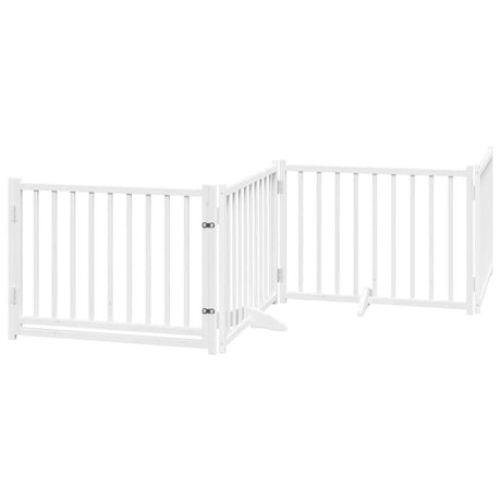 Vidaxl barrière pour chien pliable 4 panneaux 320 cm bois de pin massif blanc