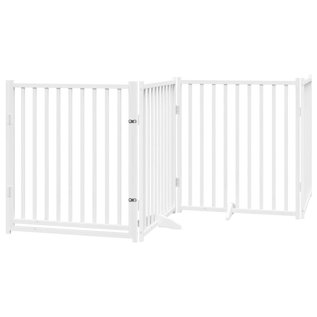 Vidaxl barrière pour chien pliable 4 panneaux 320 cm bois de pin massif blanc