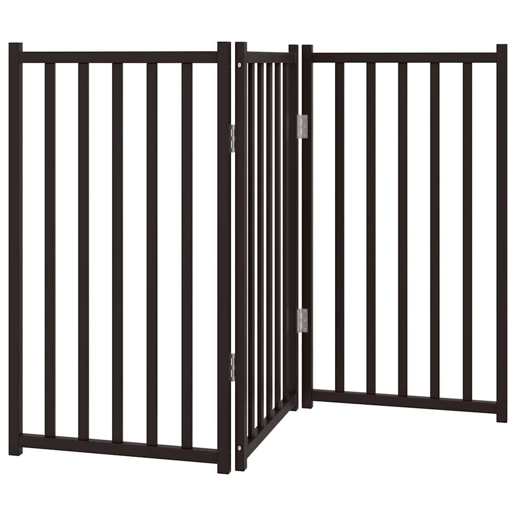 Vidaxl barrière pour chien pliable 3 panneaux 150 cm bois de pin massif noir