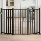 Vidaxl barrière pour chien pliable 3 panneaux 150 cm bois de pin massif noir