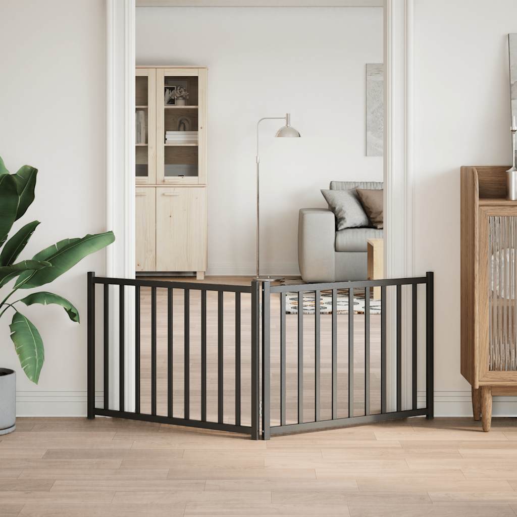 Vidaxl barrière pour chien pliable 2 panneaux 160 cm bois de pin massif noir