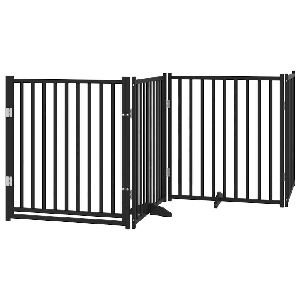 Vidaxl barrière pour chien pliable 4 panneaux 320 cm bois de pin massif noir