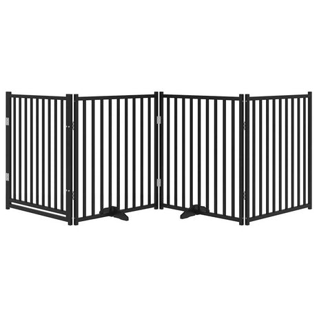 Vidaxl barrière pour chien pliable 4 panneaux 320 cm bois de pin massif noir