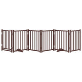 Vidaxl barrière pour chien pliable 6 panneaux 300cm pin massif chêne marron