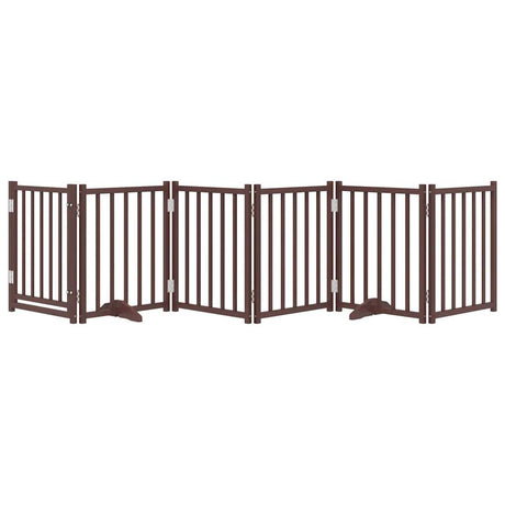 Vidaxl barrière pour chien pliable 6 panneaux 300cm pin massif chêne marron