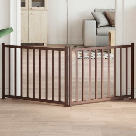 Vidaxl barrière pour chien pliable 2 panneaux 160cm pin massif chêne marron