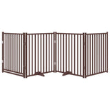 Vidaxl barrière pour chien pliable 4 panneaux 320cm pin massif chêne marron