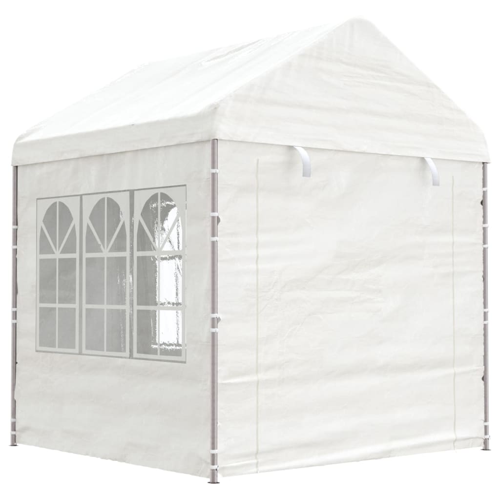 Tonnelle Vidaxx avec toit 2,28x2,23x2,69 m polyéthylène blanc