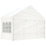 Vidaxl Arbor con techo 4.08x2.23x3.22 m Polyetileno blanco