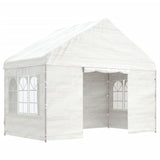 Vidaxl Arbor con techo 4.08x2.23x3.22 m Polyetileno blanco