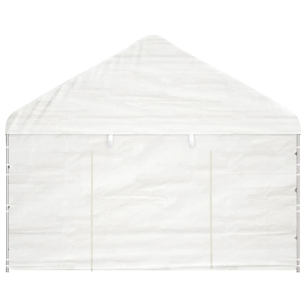 Vidaxl Arbor con techo 4.08x2.23x3.22 m Polyetileno blanco