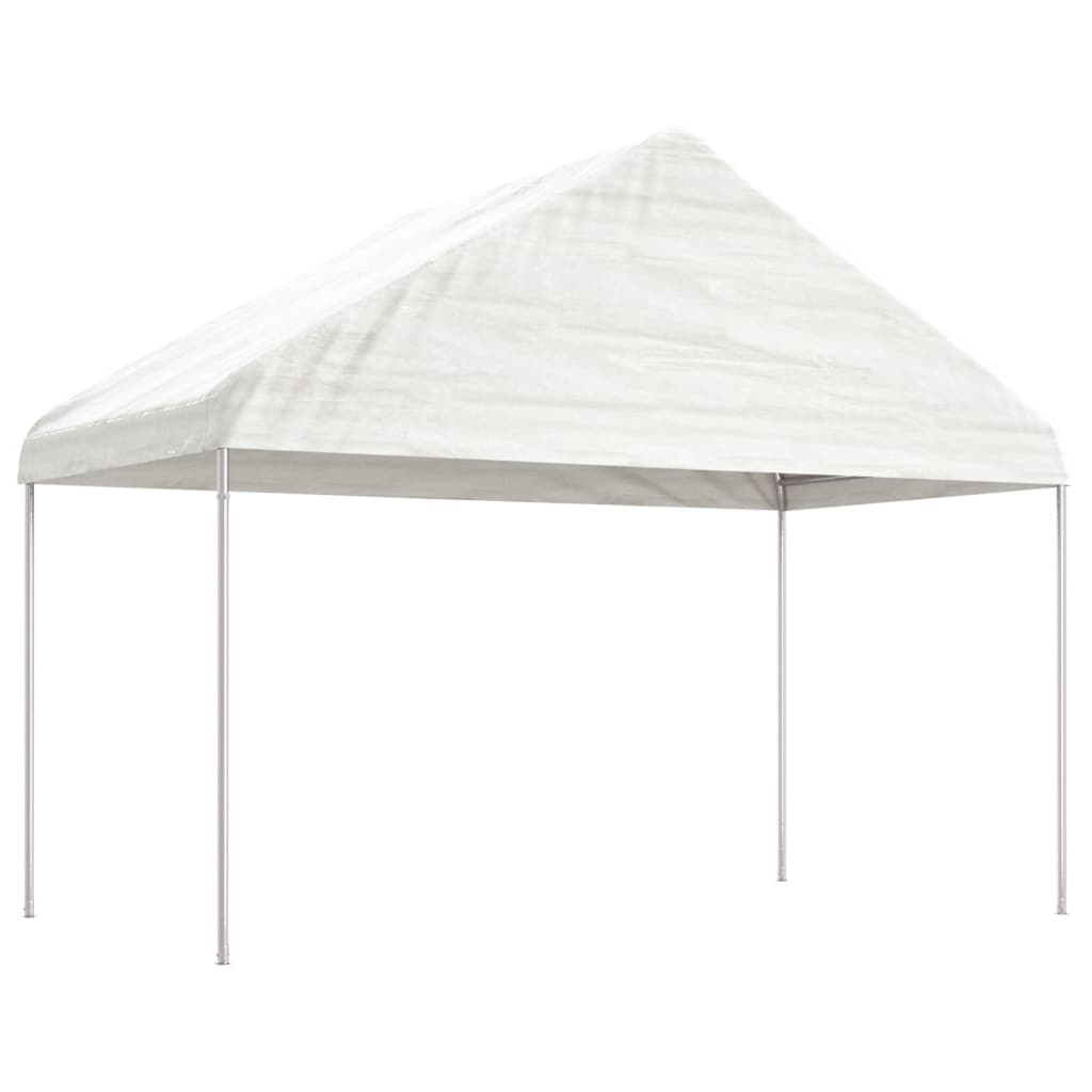 Vidaxl Arbor con techo 4.08x2.23x3.22 m Polyetileno blanco