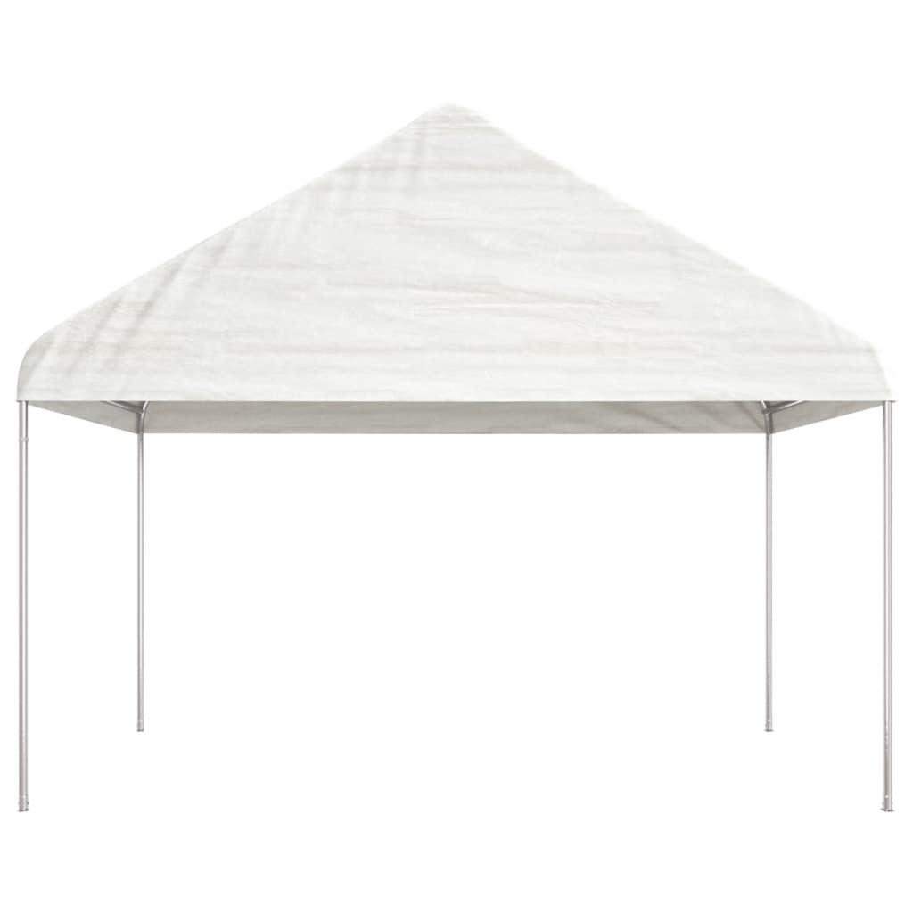 Vidaxl Arbor con techo 4.08x2.23x3.22 m Polyetileno blanco