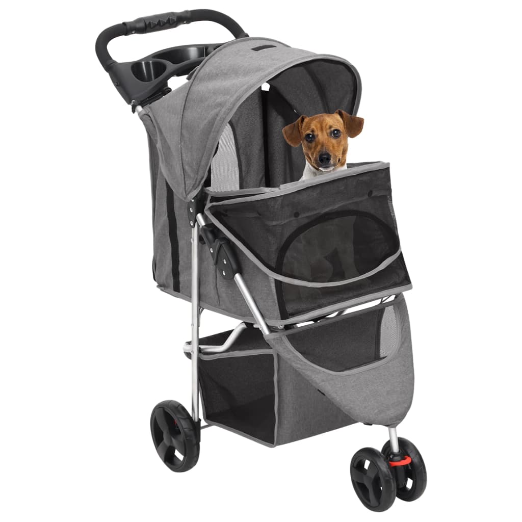 Vidaxl Dog Car plegable 80x46x98 CM Oxford Fabric Gray