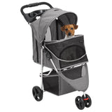 Vidaxl Dog Car plegable 80x46x98 CM Oxford Fabric Gray