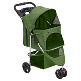 Vidaxx poussette pliable pour chien 80x46x98 cm tissu oxford vert