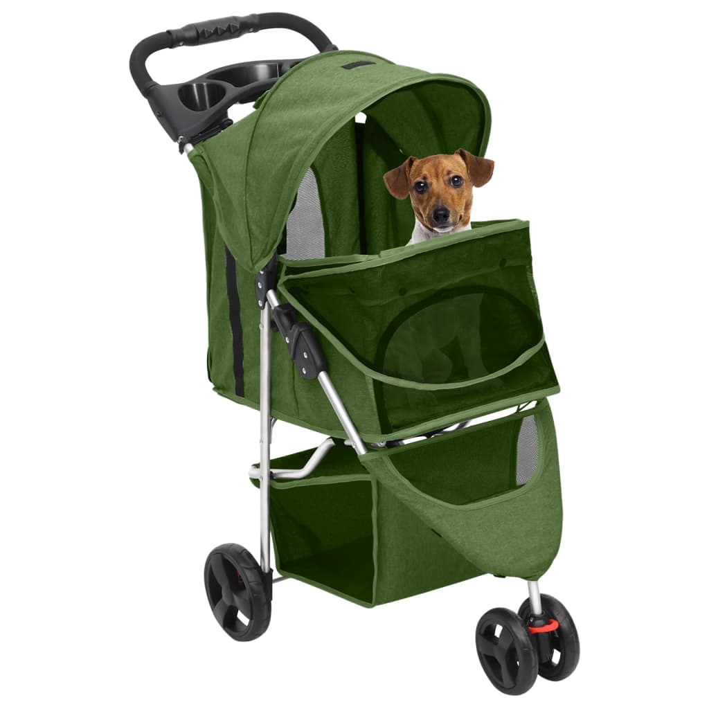 Vidaxx poussette pliable pour chien 80x46x98 cm tissu oxford vert