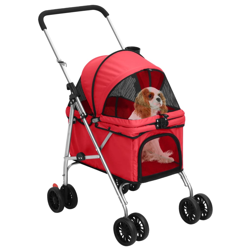 Vidaxl dog car foldable 76x50x100 cm Oxford fabric red