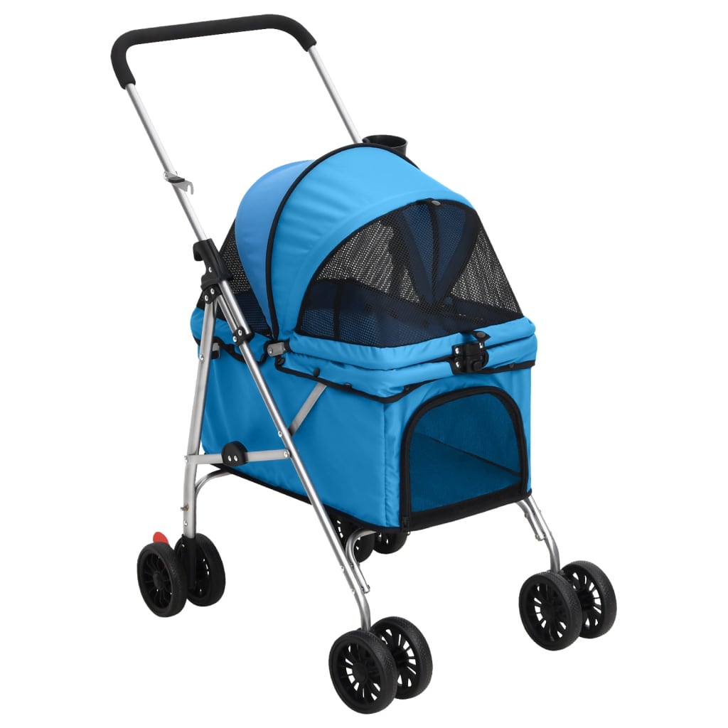 Vidaxl hondenwagen inklapbaar 76x50x100 cm oxford stof blauw