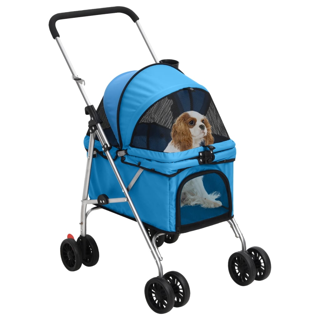 Vidaxl Dog Car zložljivo 76x50x100 cm Oxford tkanina modra