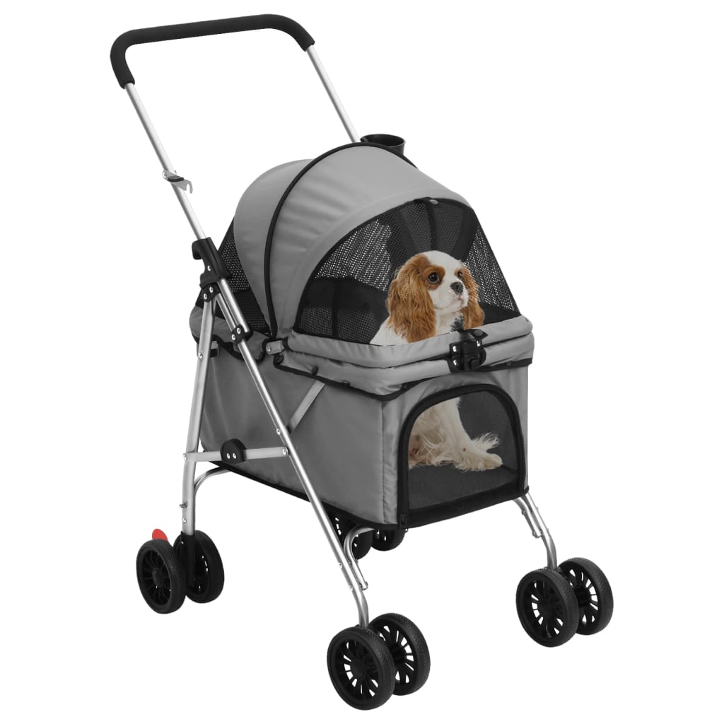 Vidaxl Dog Car plegable 76x50x100 cm Oxford Fabric Gray