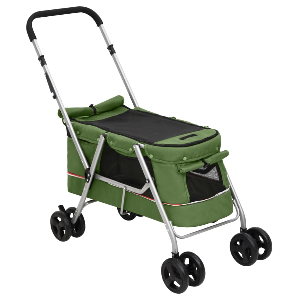 Vidaxl Dog Car plegable 100x49x96 CM tela de lino verde