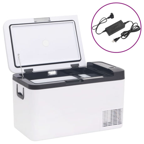 Vidaxx glacière avec poignée et adaptateur 18 l pp pe noir et blanc