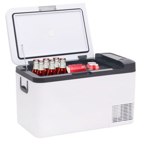 Vidaxx glacière avec poignée et adaptateur 18 l pp pe noir et blanc