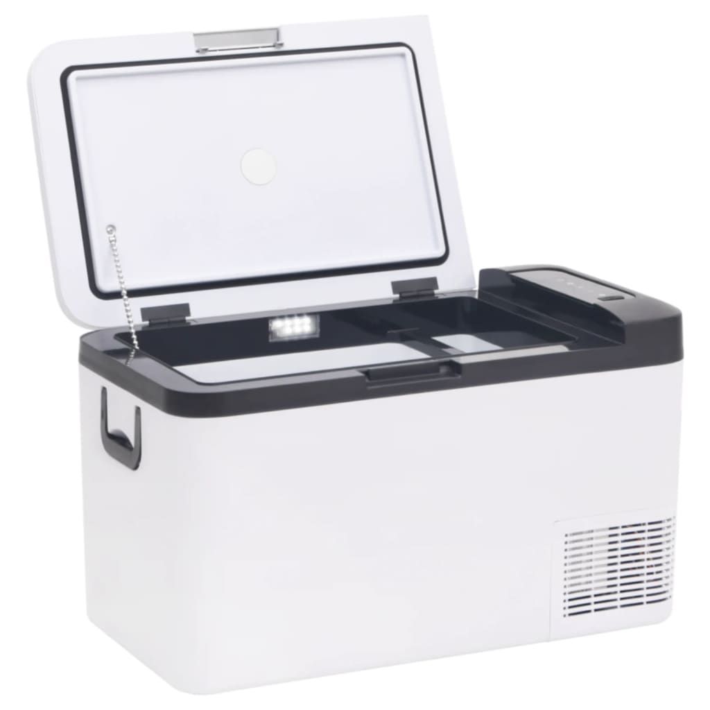 VidaXL Glacière avec poignée et adaptateur 25 L PP PE noir et blanc