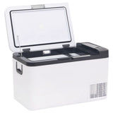 VidaXL Glacière avec poignée et adaptateur 25 L PP PE noir et blanc