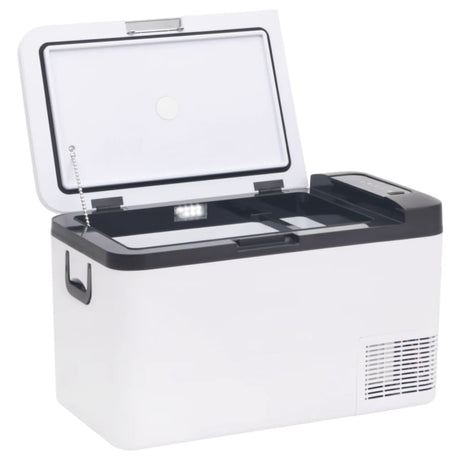 VidaXL Glacière avec poignée et adaptateur 25 L PP PE noir et blanc