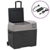 VidaXL Glacière avec roulettes et adaptateur 40 L polypropylène noir et gris