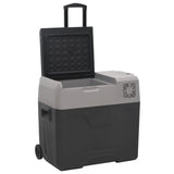 VidaXL Glacière avec roulettes et adaptateur 40 L polypropylène noir et gris