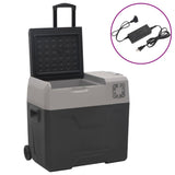 VidaXL Glacière avec roulettes et adaptateur 50 L polypropylène noir et gris