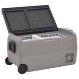VidaXL Glacière avec roulettes et adaptateur 50 L PP et PE noir et gris