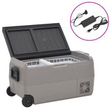 VidaXL Glacière avec roulettes et adaptateur 60 L PP et PE noir et gris