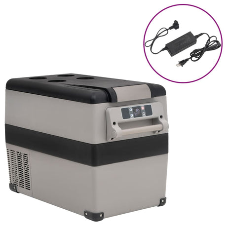 VidaXL Glacière avec poignée et adaptateur 35 L PP PE noir et gris