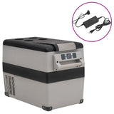 VidaXL Glacière avec poignée et adaptateur 45 L PP PE noir et gris