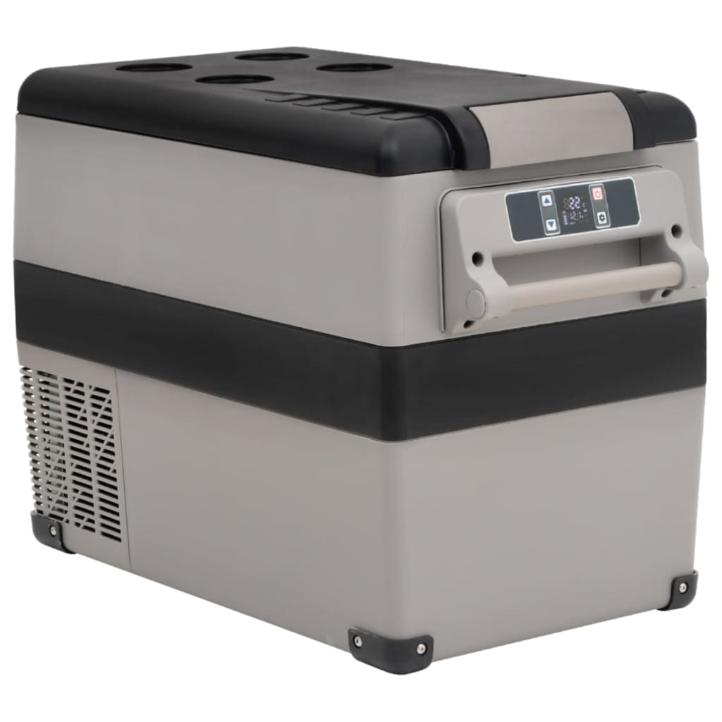 VidaXL Glacière avec poignée et adaptateur 45 L PP PE noir et gris