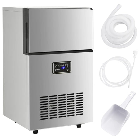 VidaXL machine à glaçons 45 kg 24 heures argent