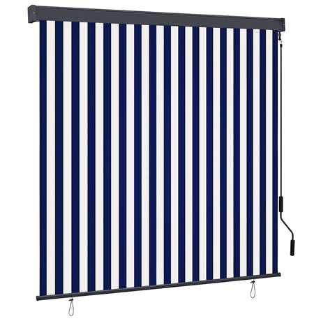 Vidaxl rolgordijn blauw en wit 180 x 250 cm stof en aluminium