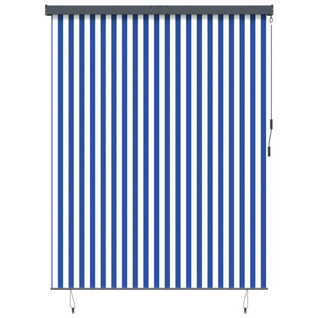 Vidaxl rolgordijn blauw en wit 200 x 250 cm stof en aluminium